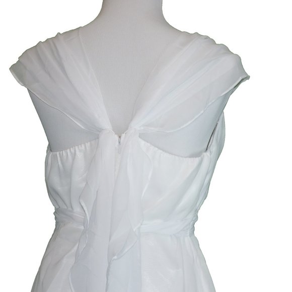 Maternity Dress White Maxi With Rhinestone Tieback *NWT* - Picture 4 of 6